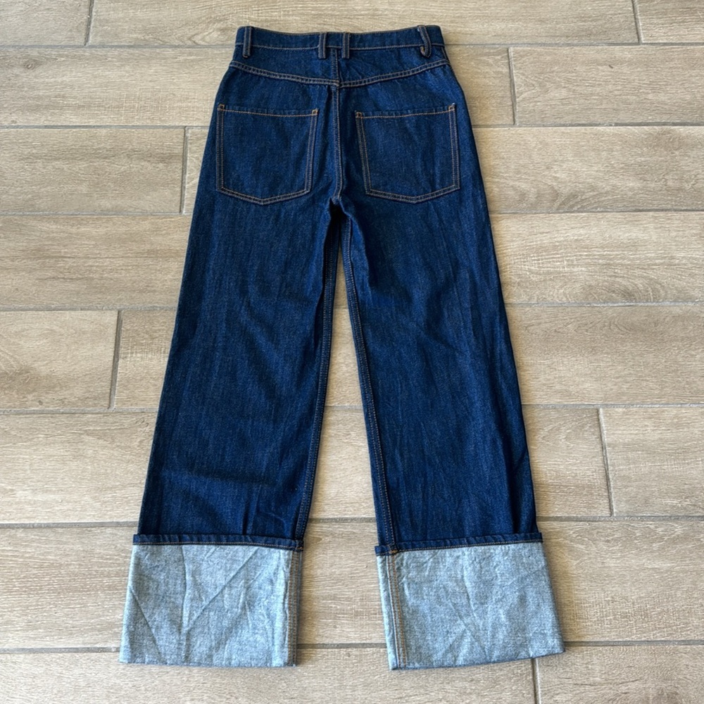 G. Label by Goop Alison Dark Wash Boyfriend Cuffed Hem Jean Size: 25 - Picture 9 of 10